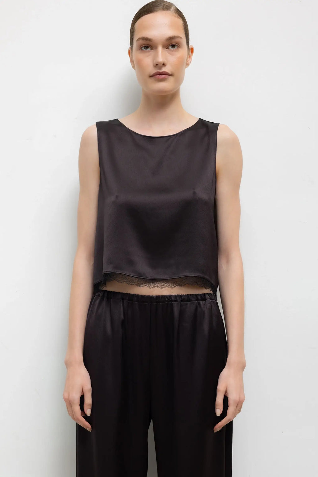 Pre-Order: Barb Lace Crop Sleeveless Crew