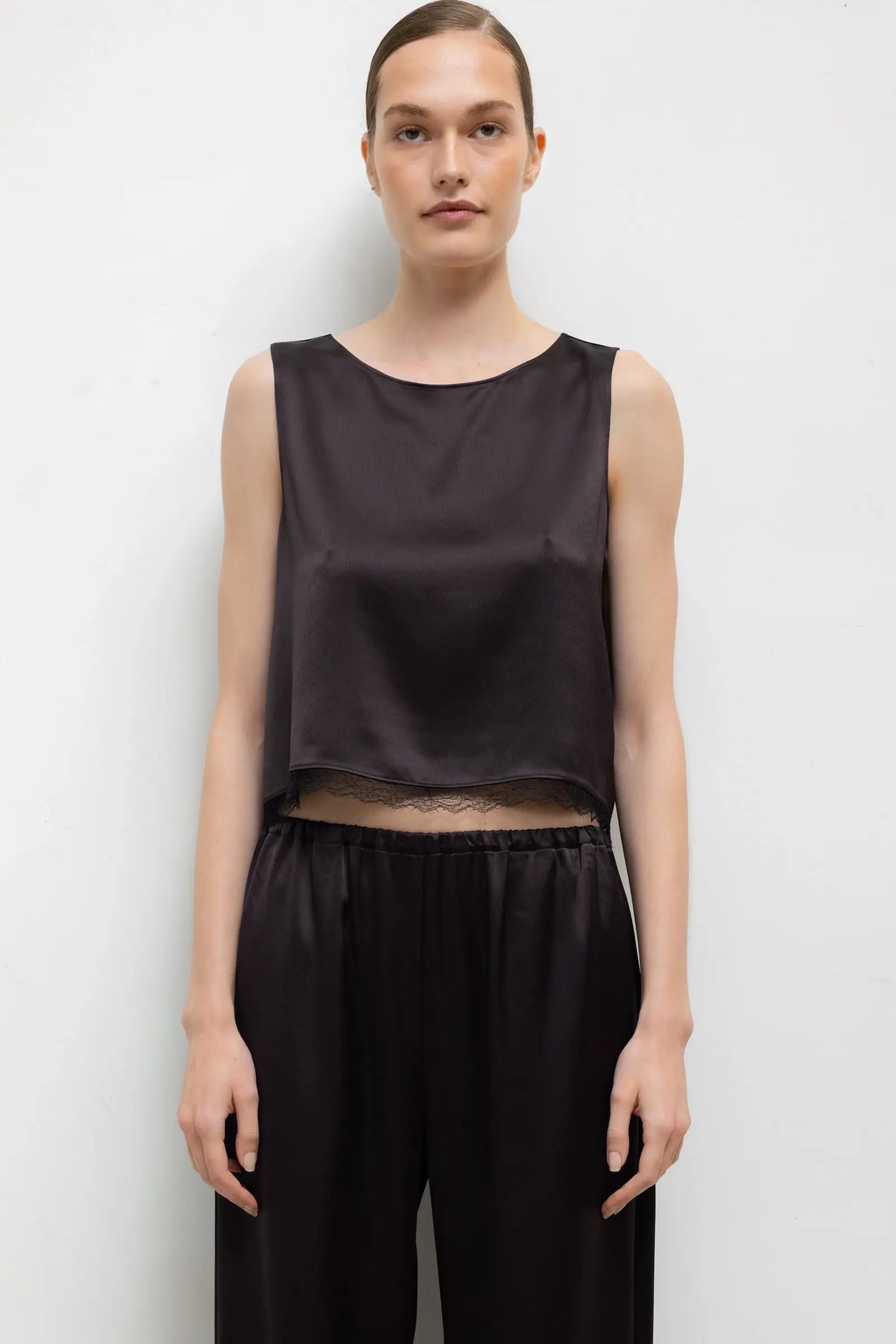Pre-Order: Barb Lace Crop Sleeveless Crew