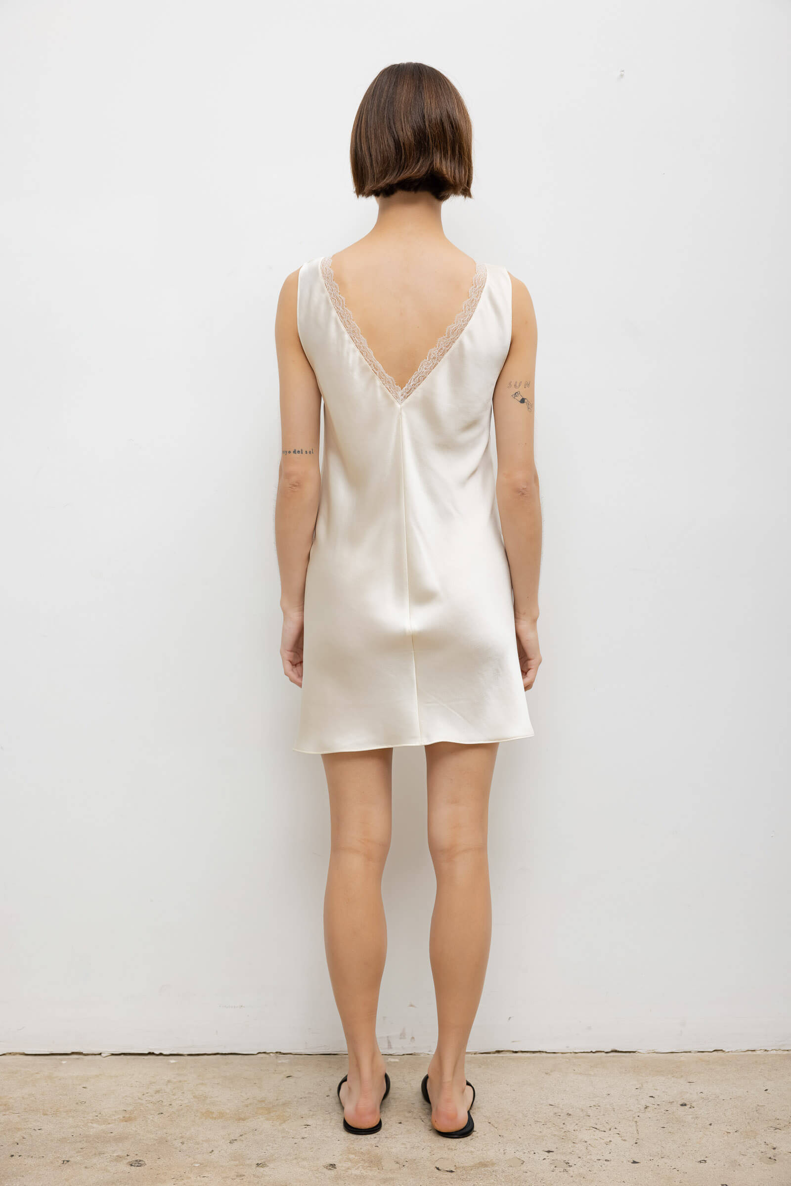 Barb Lace V Neck Mini Dress