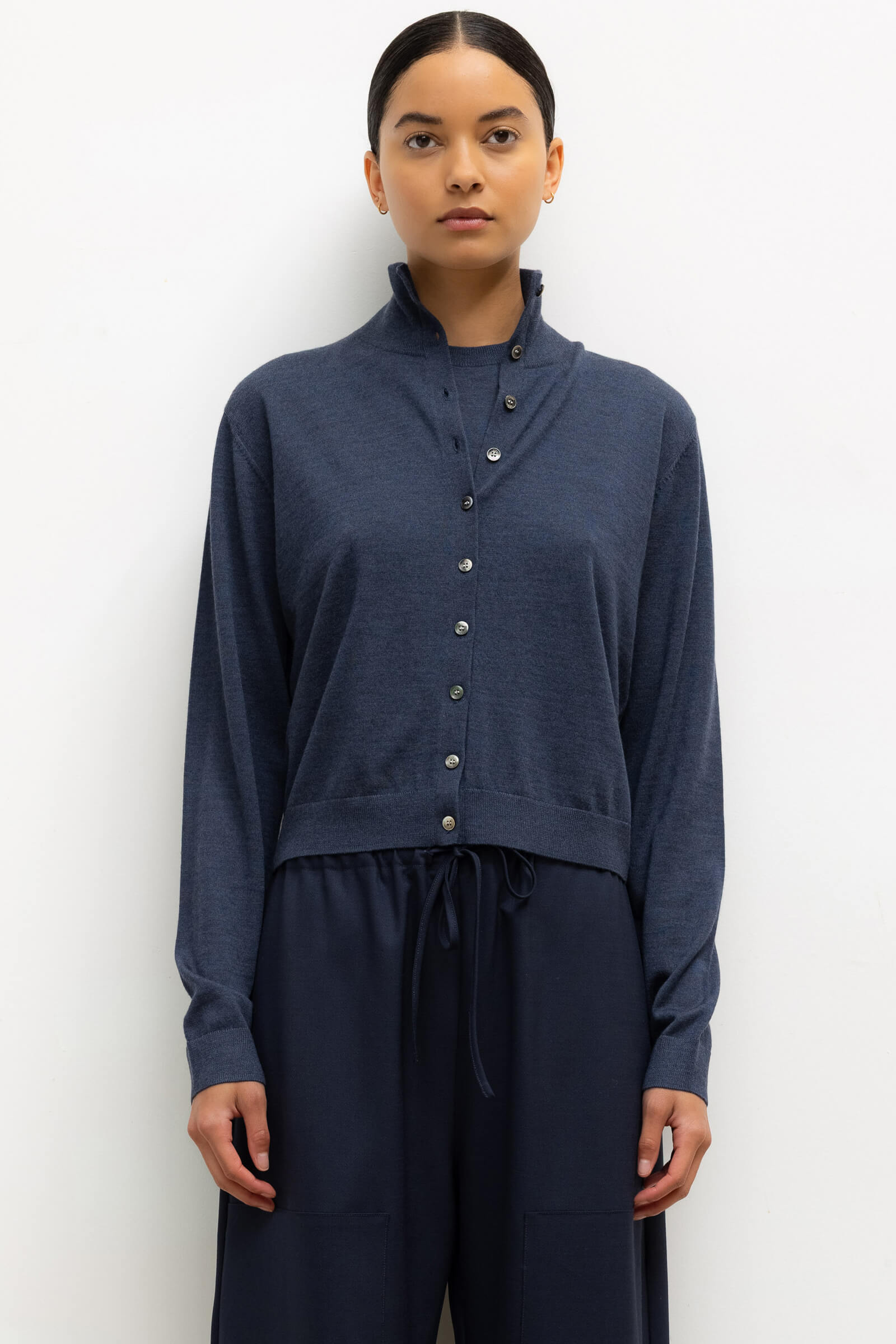 James Mock Neck Cardigan