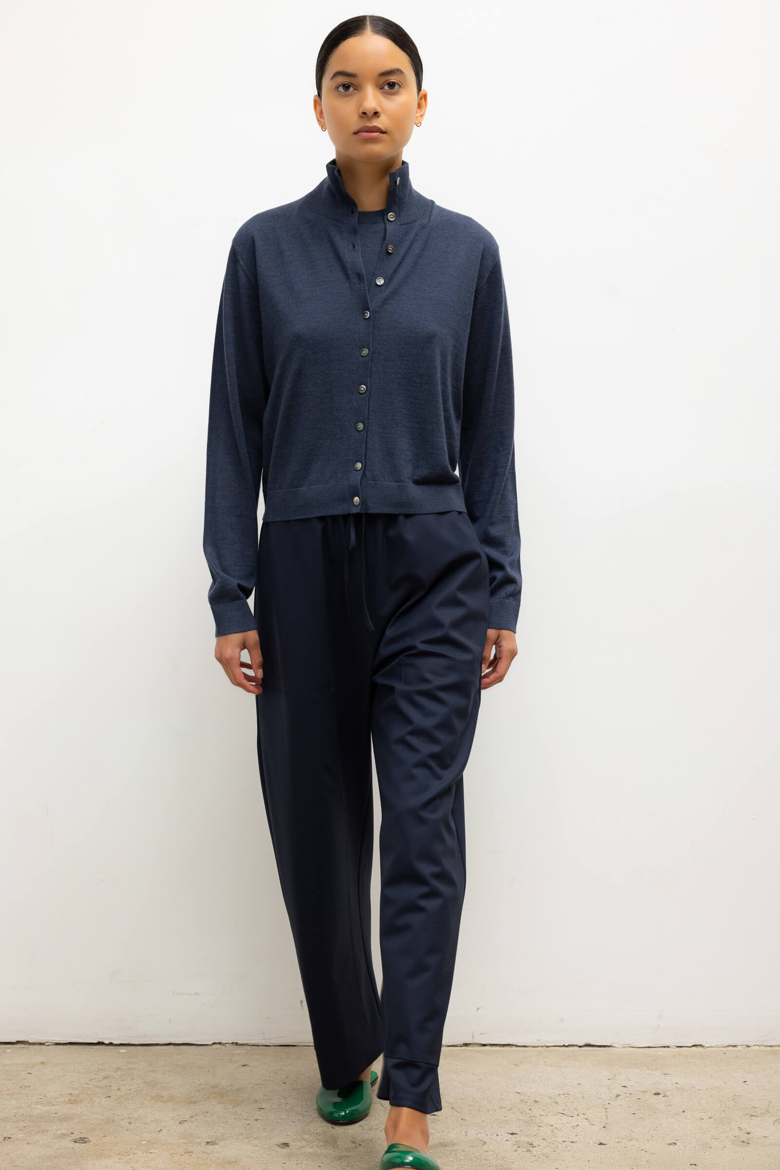 James Mock Neck Cardigan