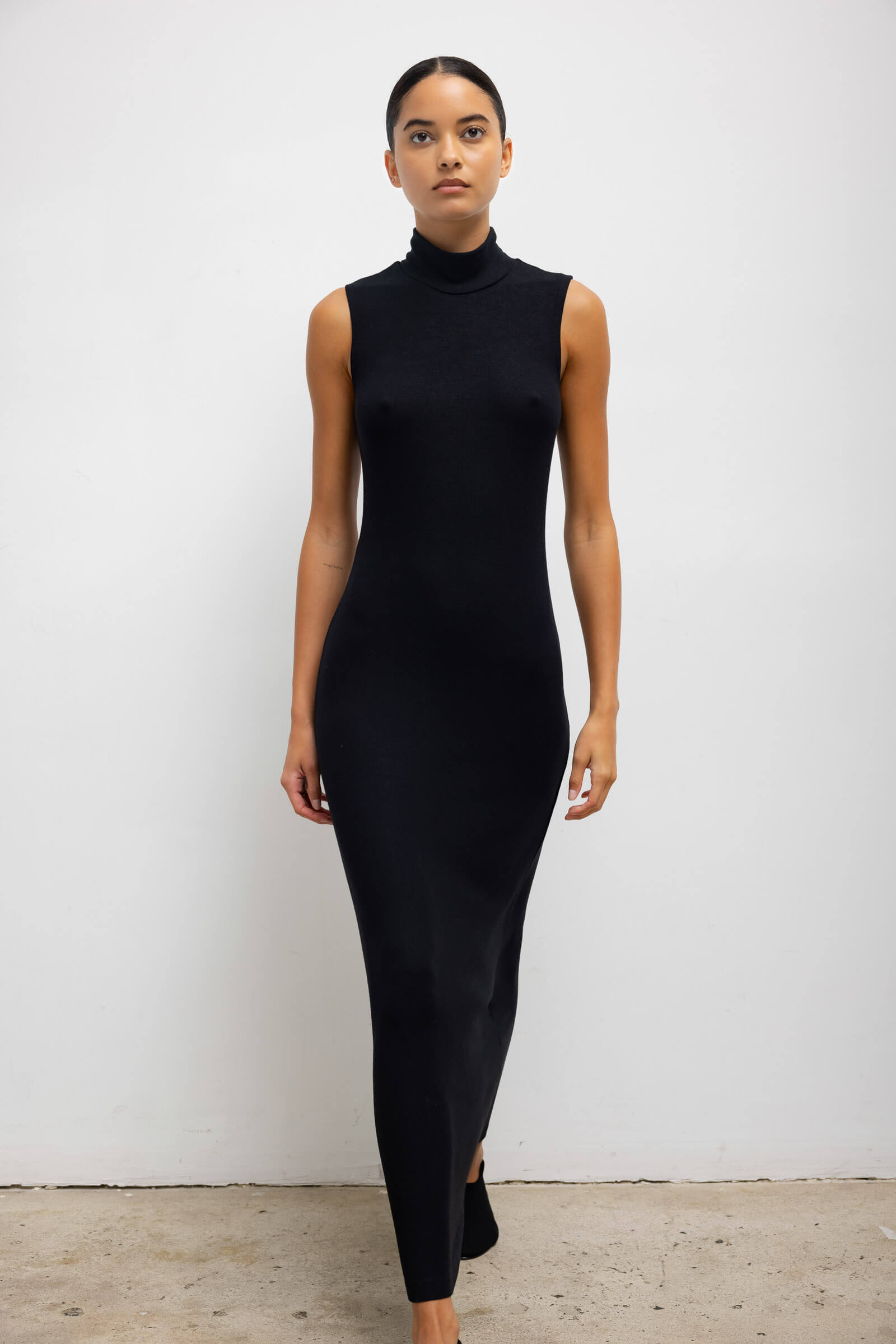 Lauren Sleeveless Turtleneck Maxi Dress