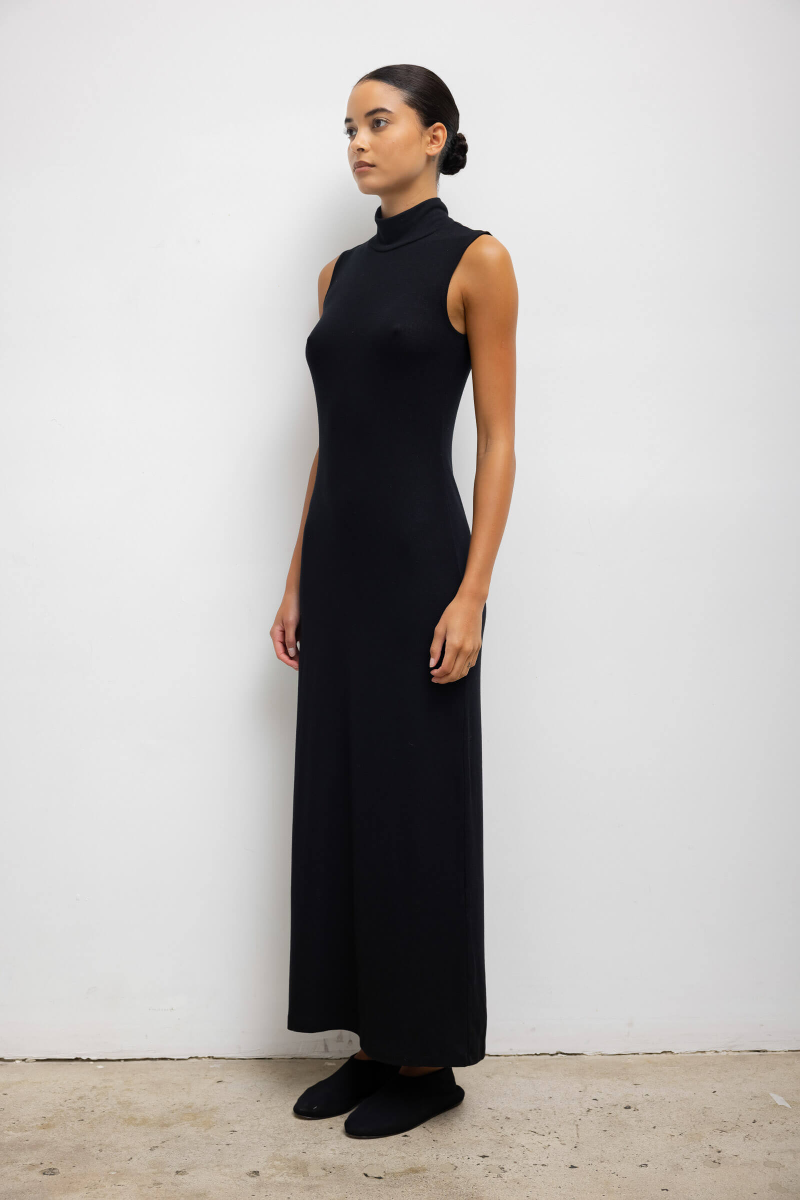Lauren Sleeveless Turtleneck Maxi Dress