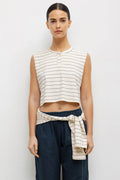 Margo Stripe Sleeveless Henley