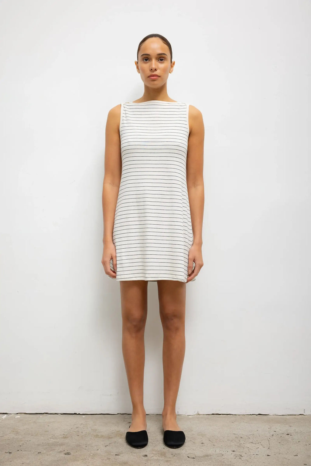 Nando Stripe Boatneck Mini Dress