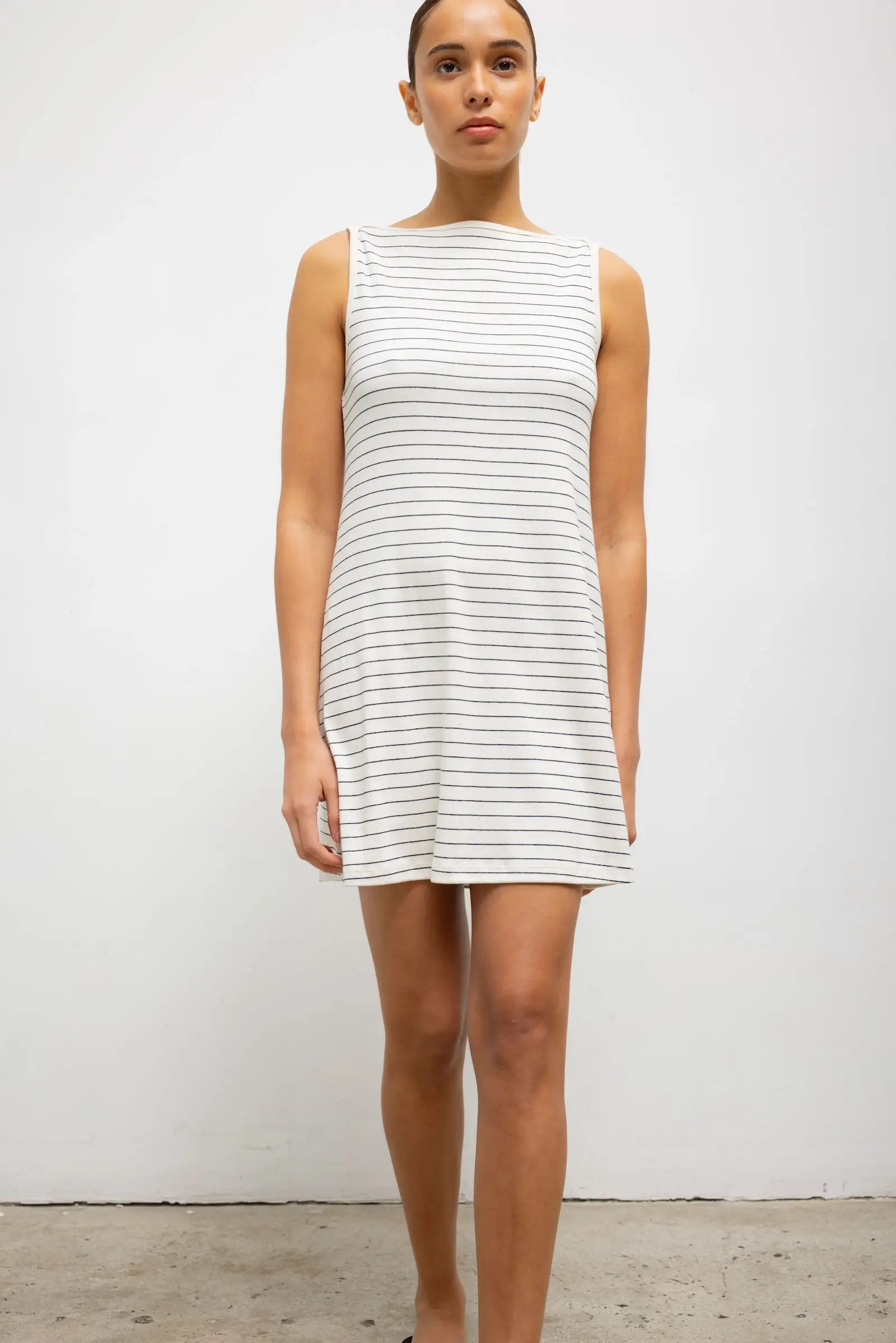 Nando Stripe Boatneck Mini Dress