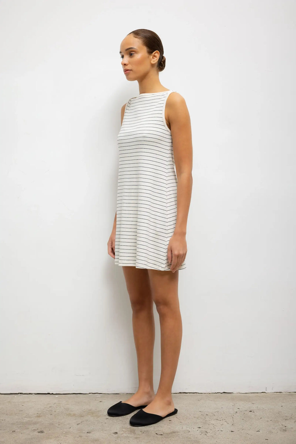 Nando Stripe Boatneck Mini Dress