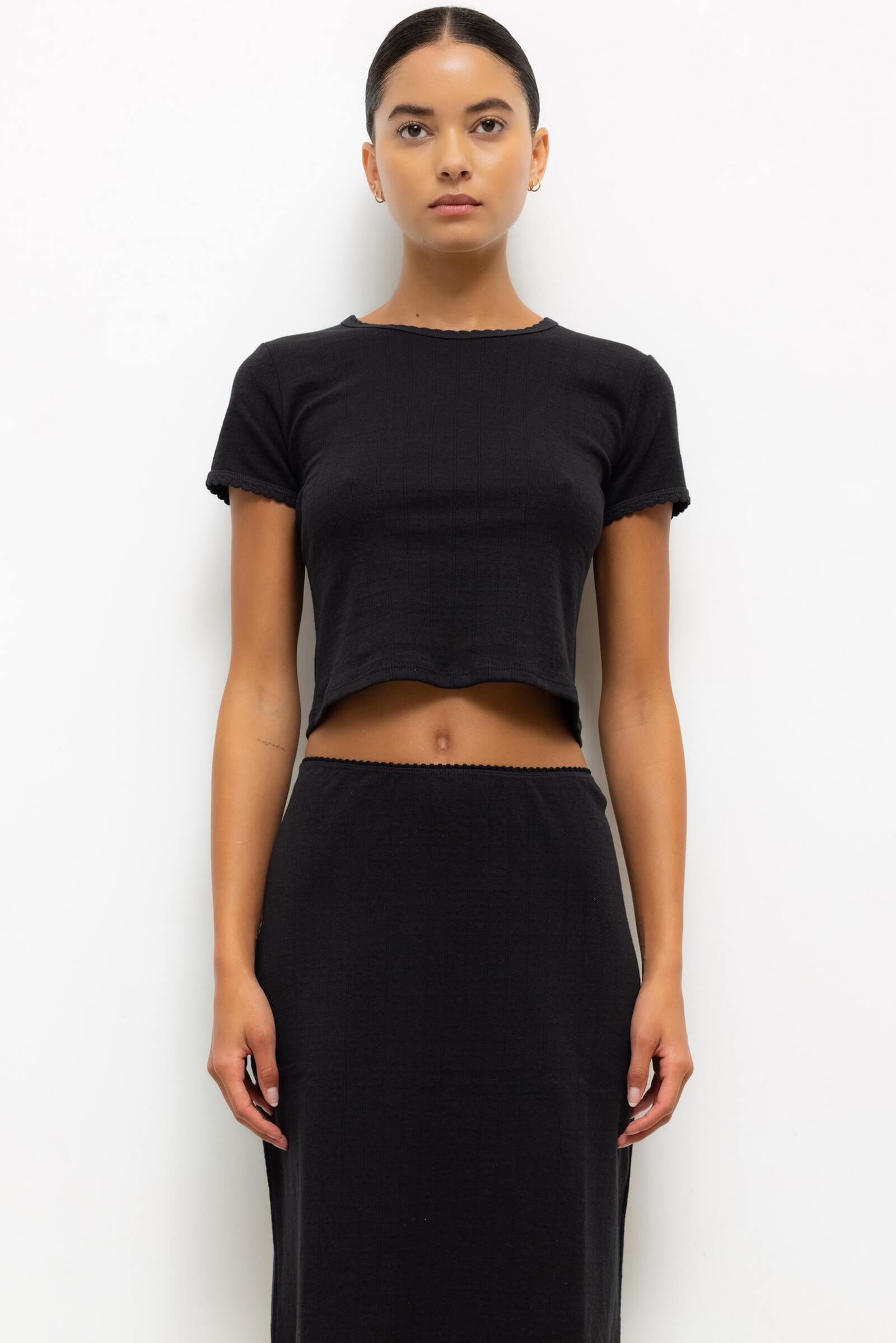 Pointelle Baby Tee