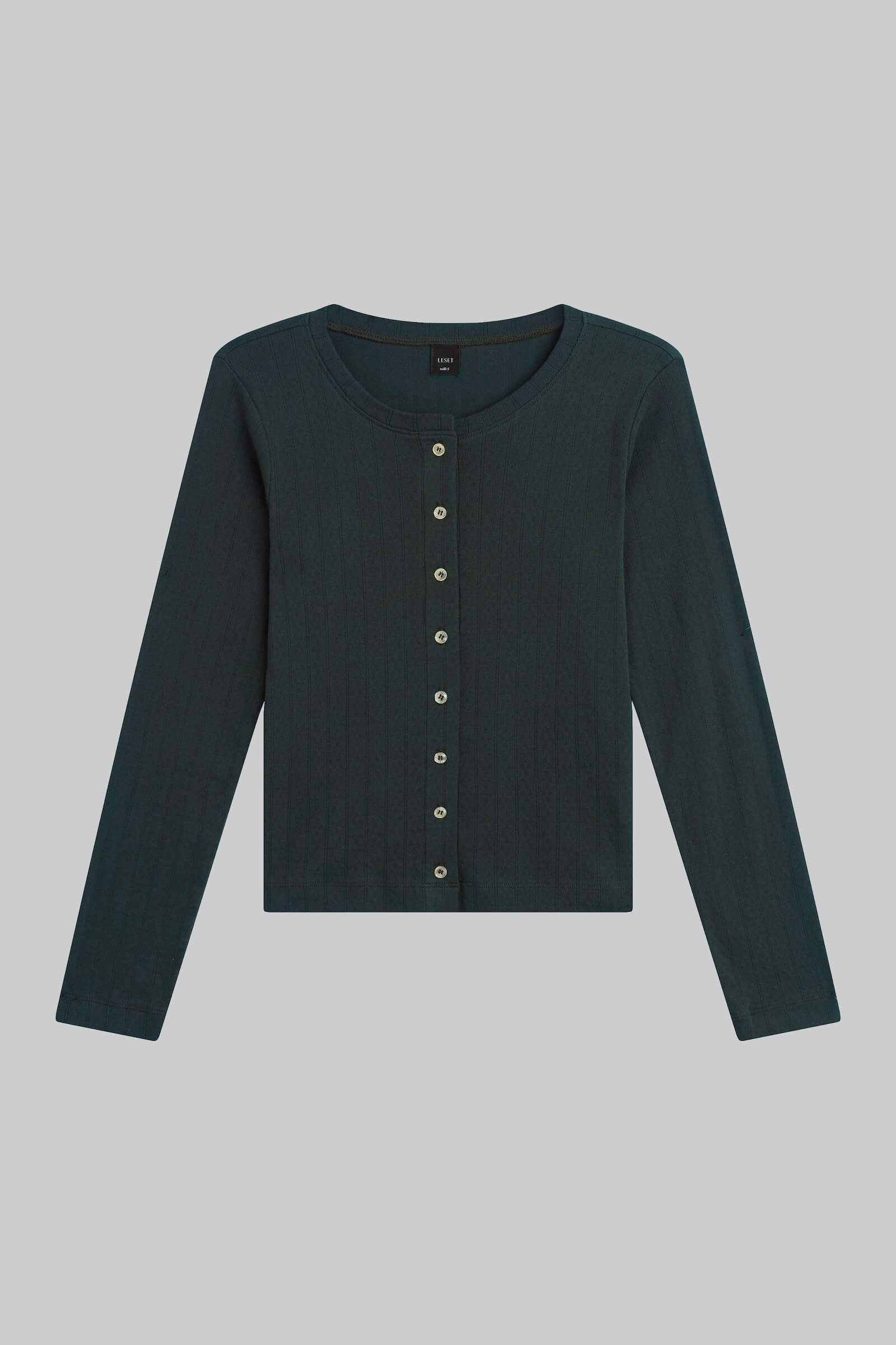 Pointelle Classic Crew Cardigan