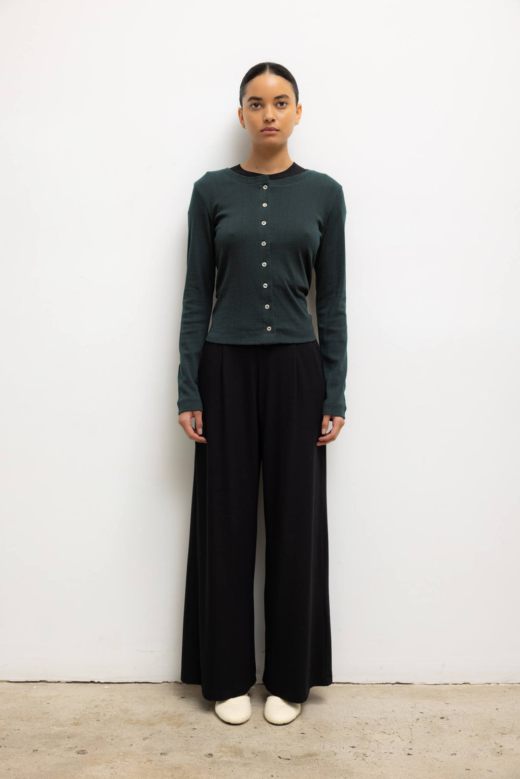 Pointelle Classic Crew Cardigan
