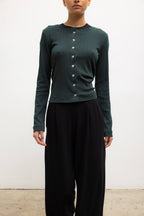 Pointelle Classic Crew Cardigan