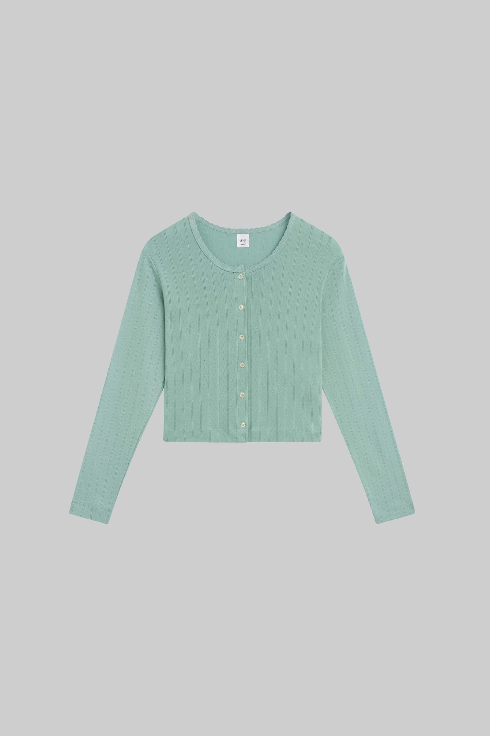Pointelle Crop Cardigan
