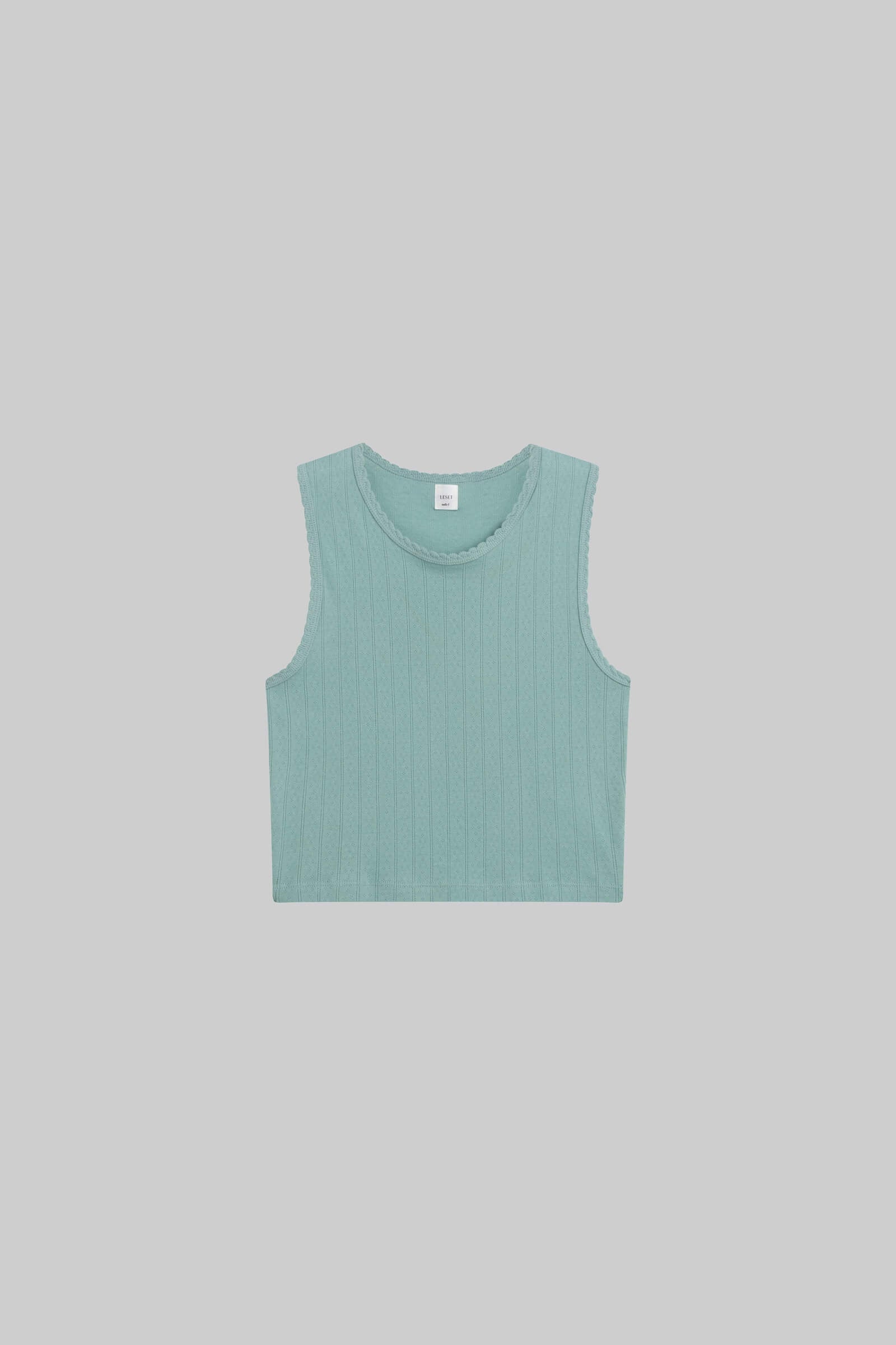 Pointelle Sleeveless Crew