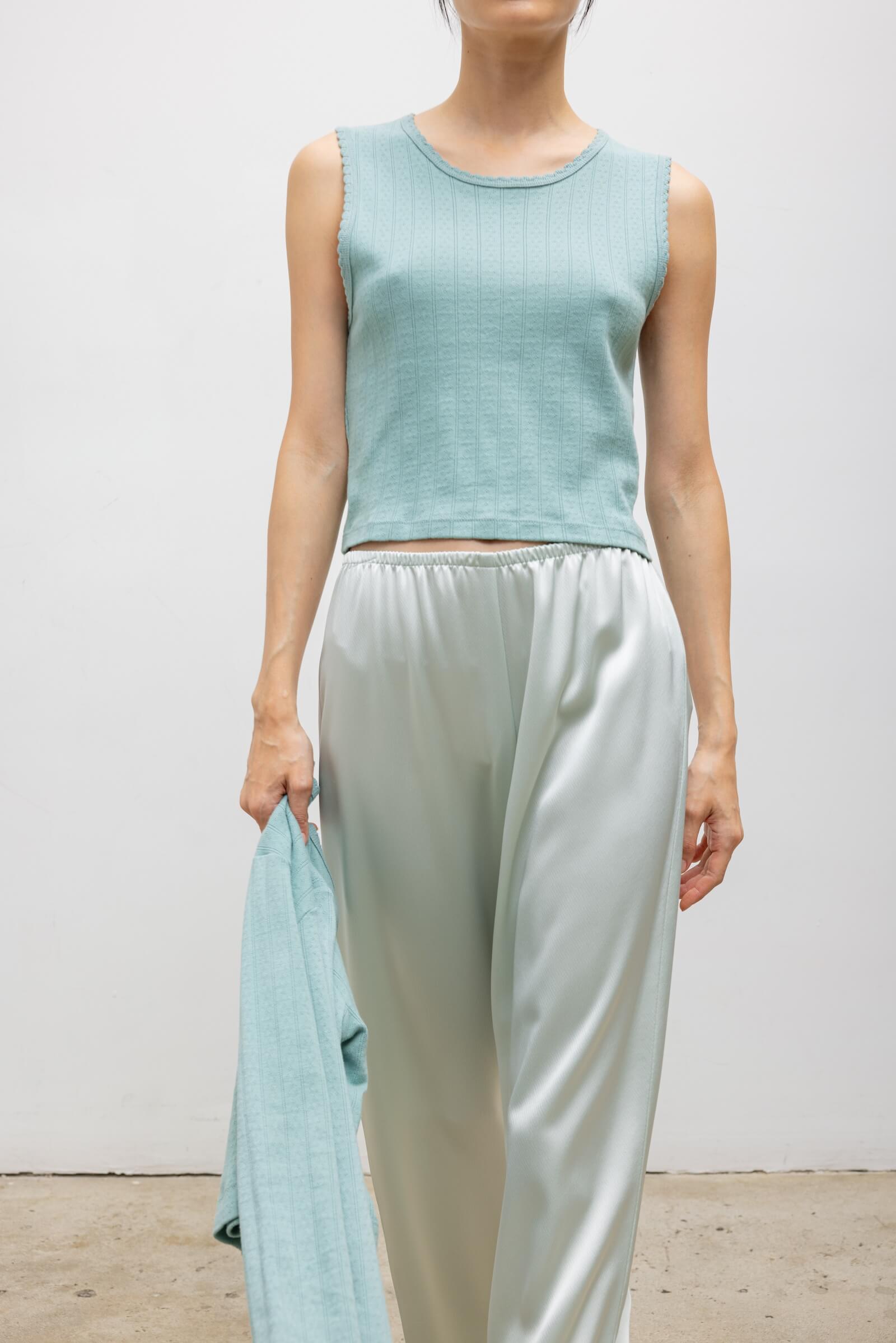 Pointelle Sleeveless Crew