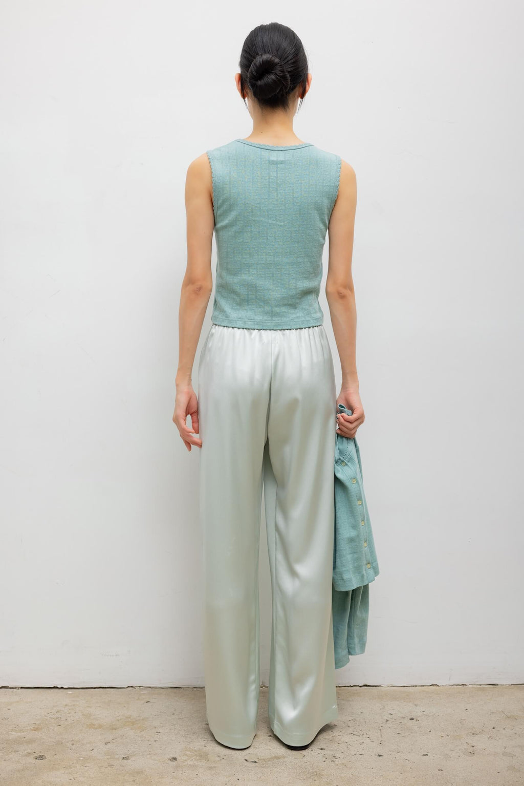 Pointelle Sleeveless Crew