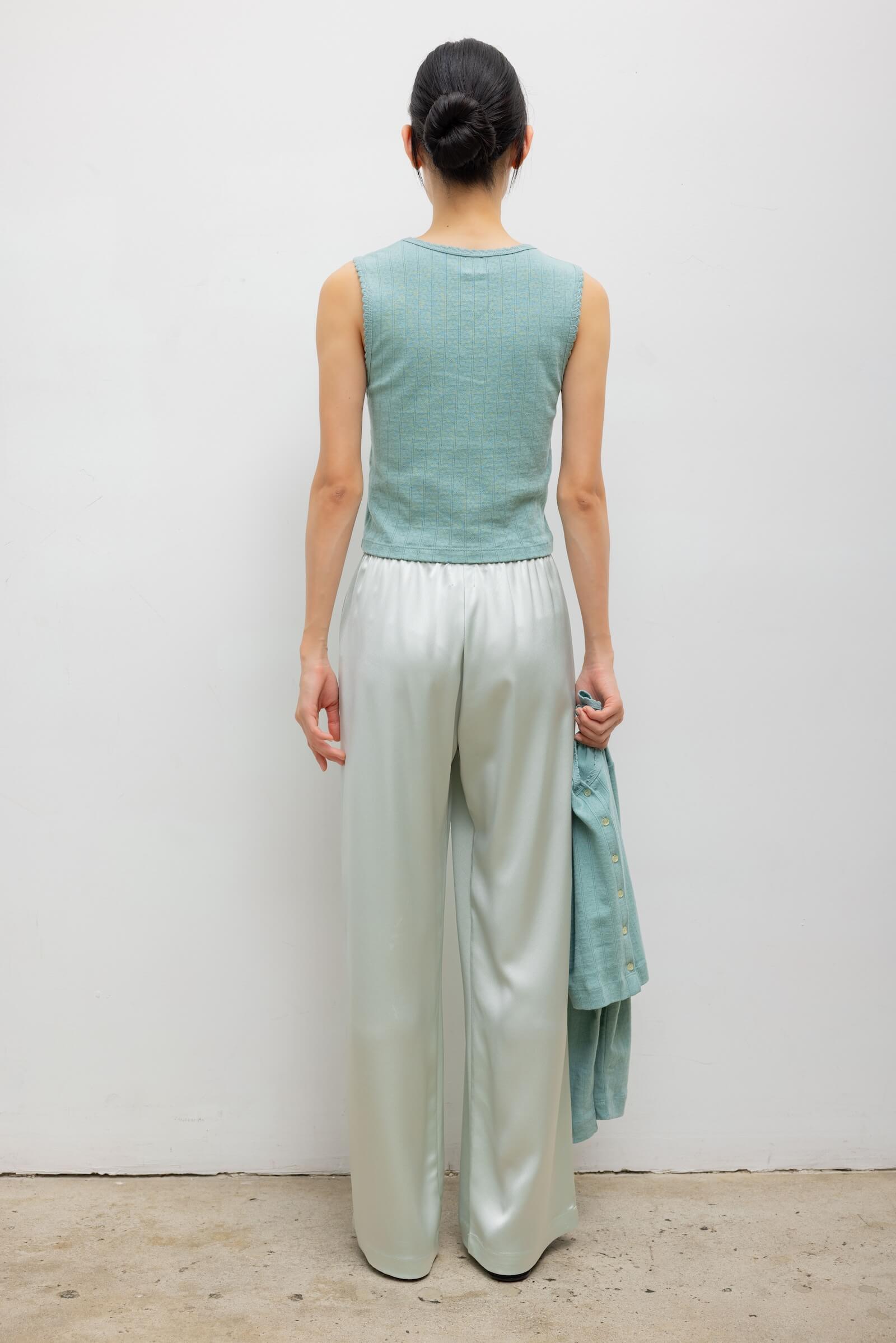 Pointelle Sleeveless Crew