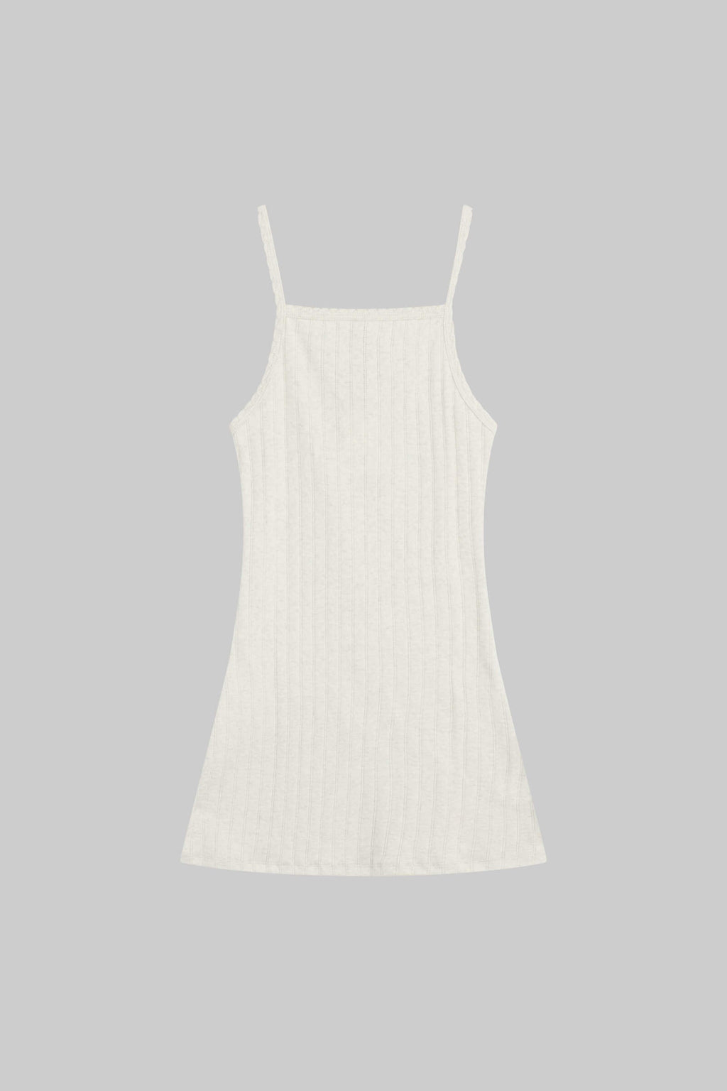 Pointelle Square Neck Mini Dress