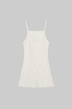 Pointelle Square Neck Mini Dress