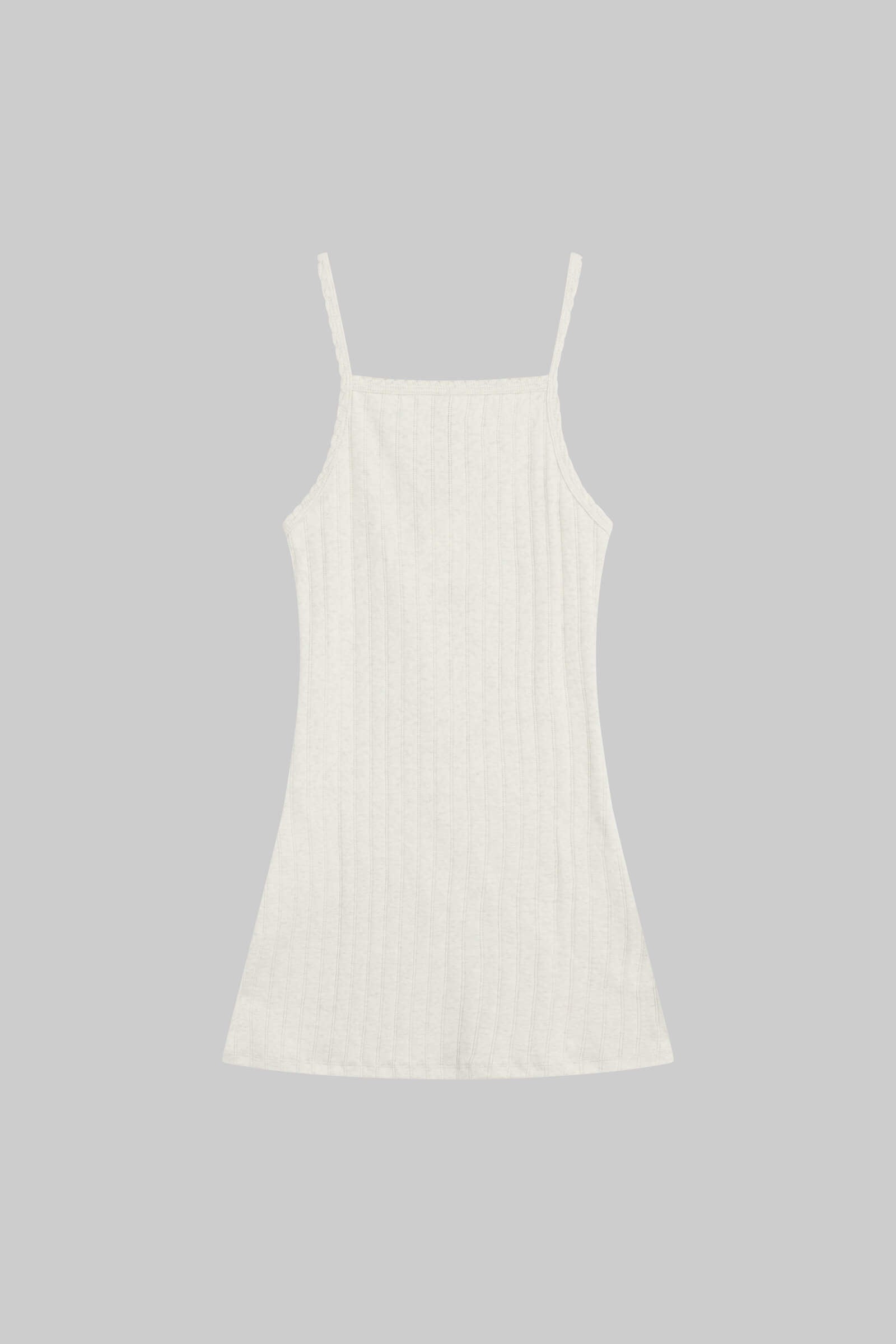 Pointelle Square Neck Mini Dress