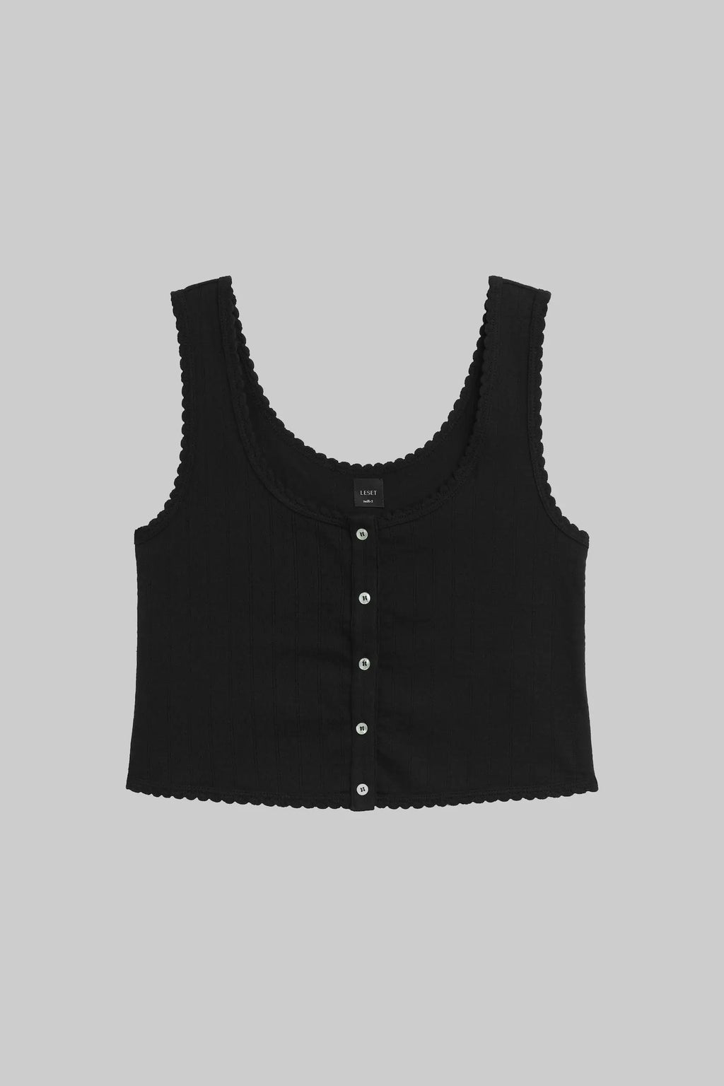 Pointelle Button Down Tank