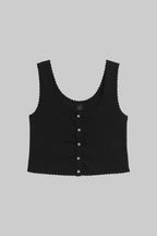 Pointelle Button Down Tank