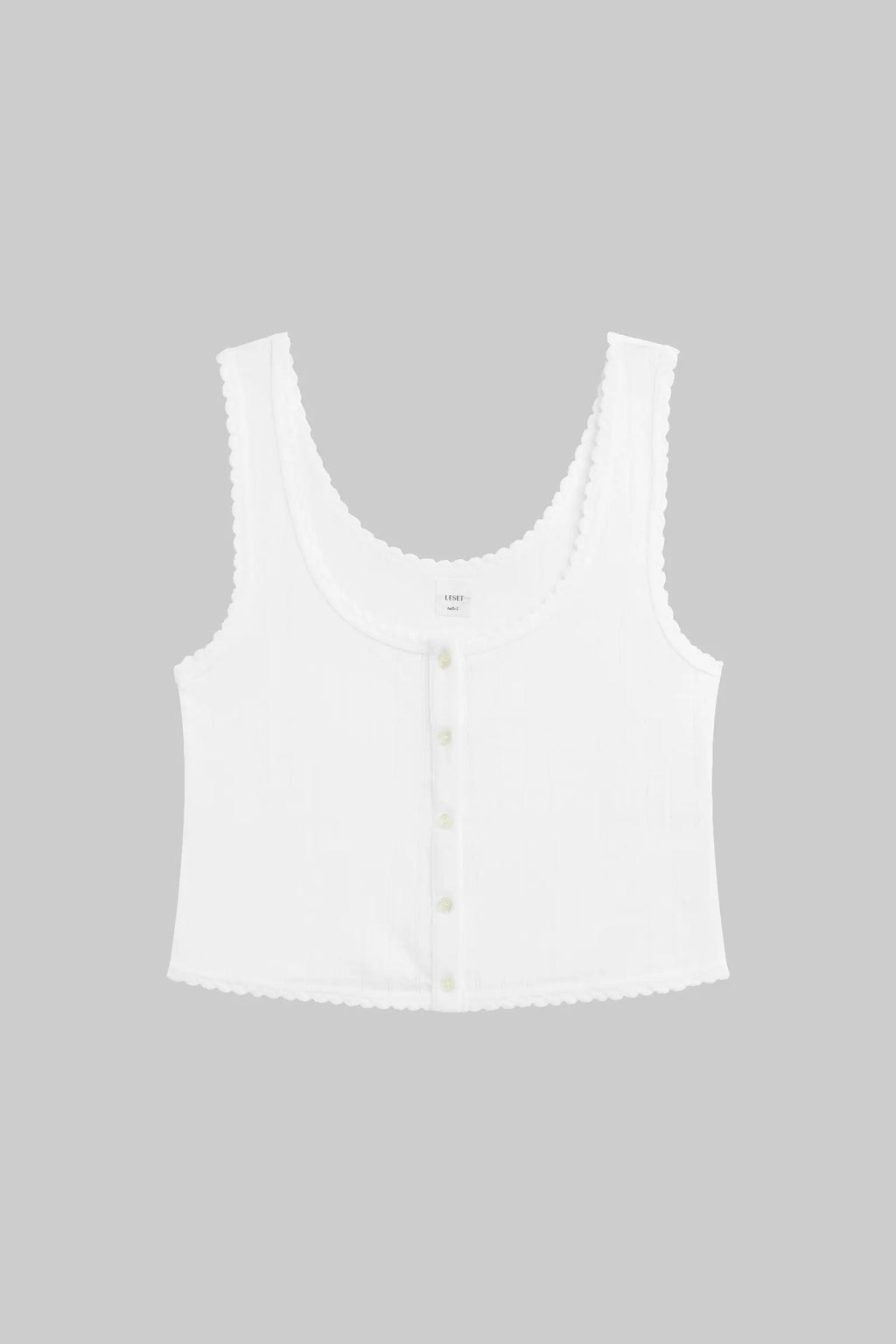 Pointelle Button Down Tank