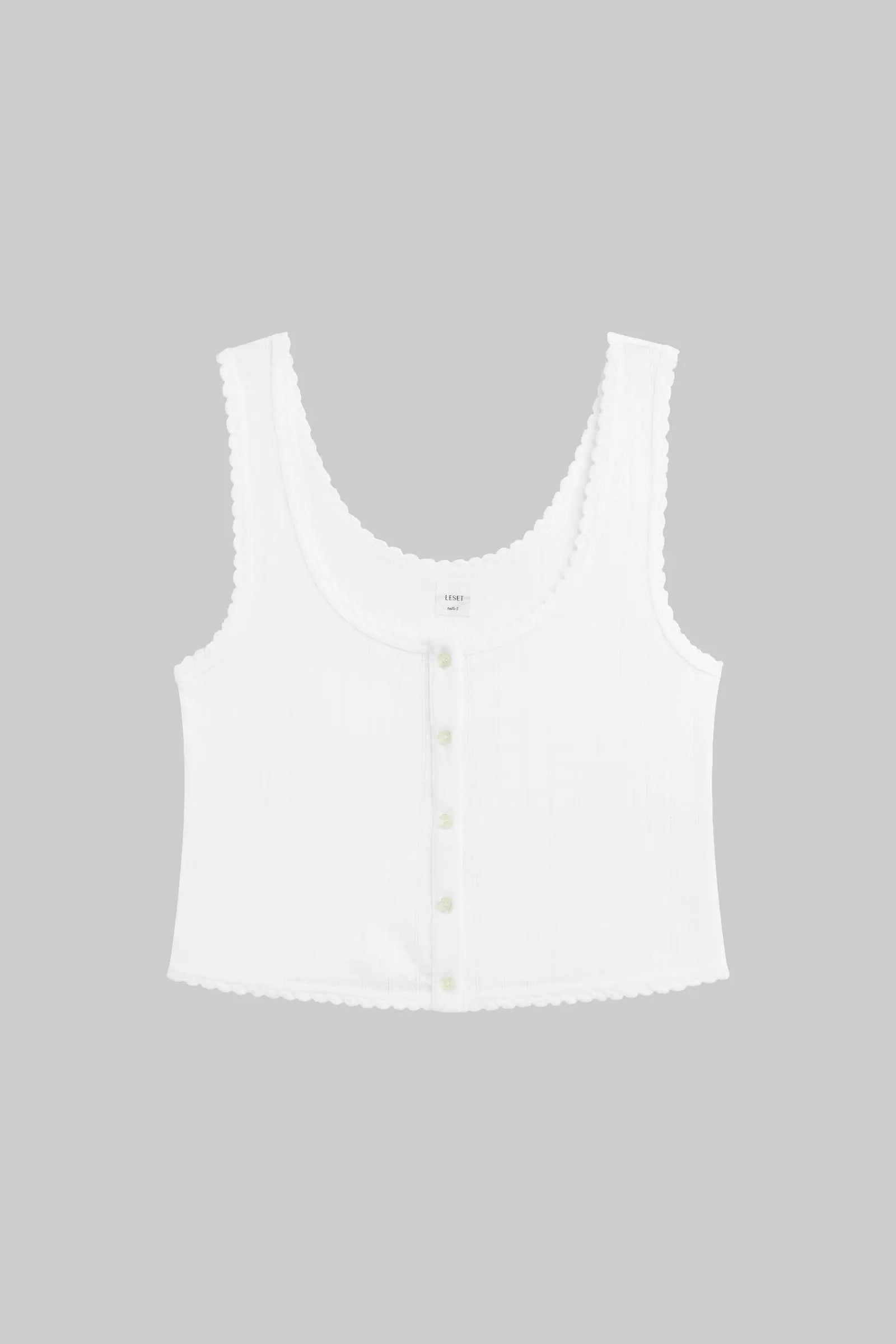 Pointelle Button Down Tank