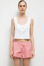 Pointelle Button Down Tank