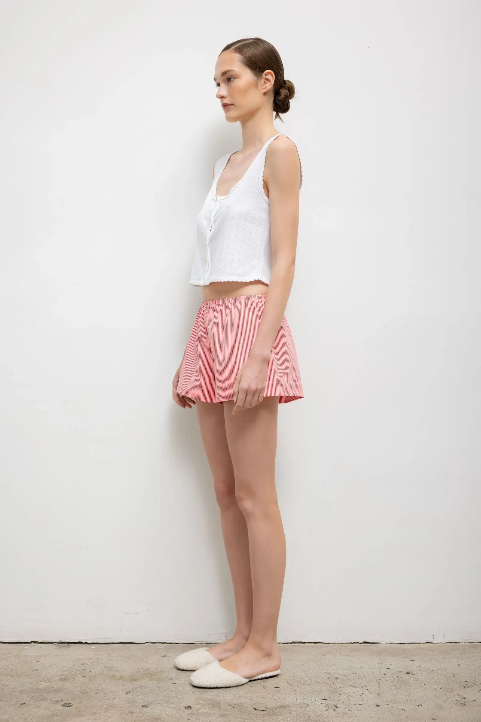 Pointelle Button Down Tank