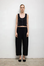 Pointelle Button Down Tank