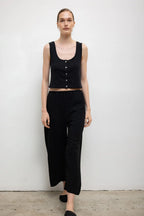 Pointelle Button Down Tank