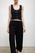 Pointelle Button Down Tank