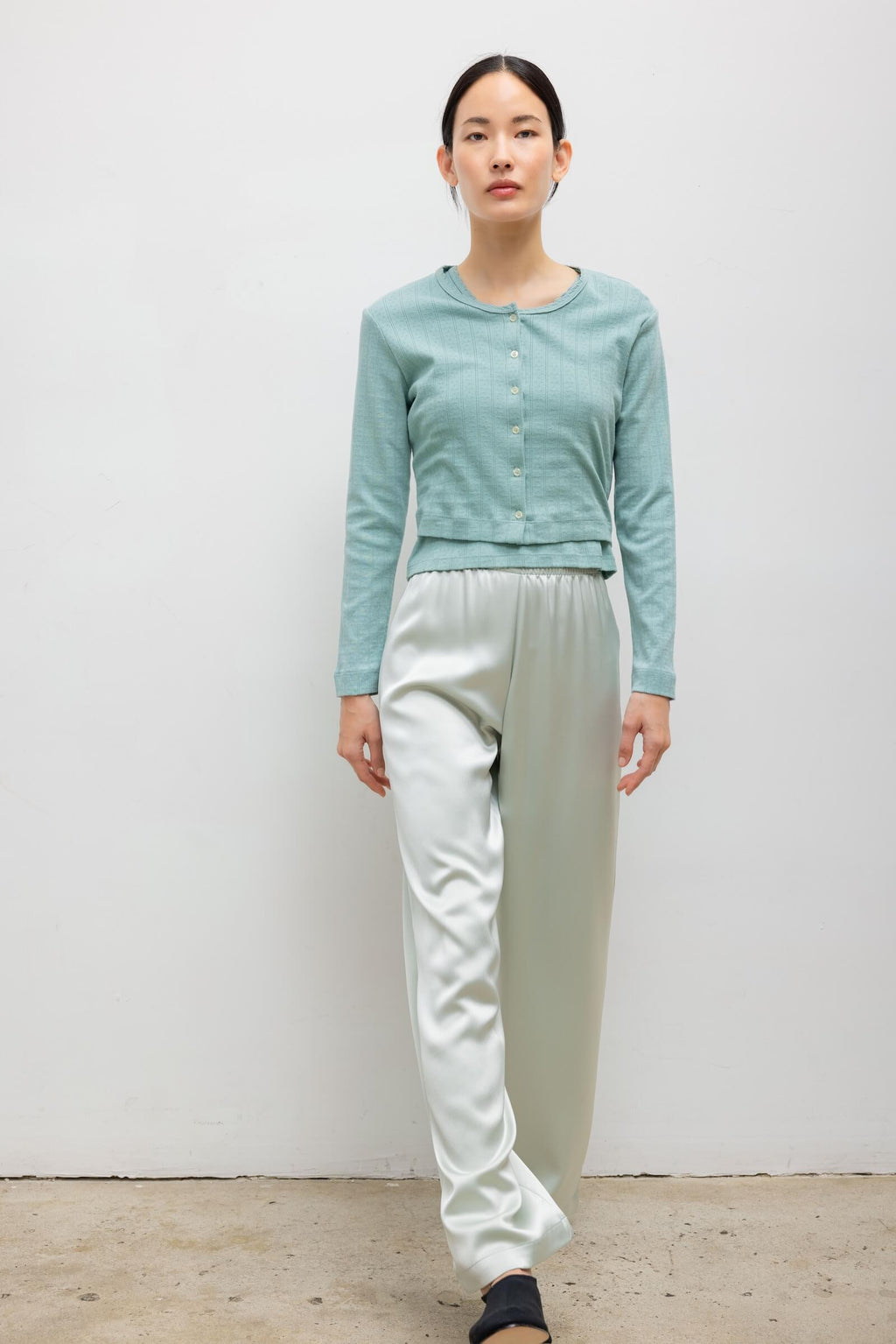 Pointelle Crop Cardigan