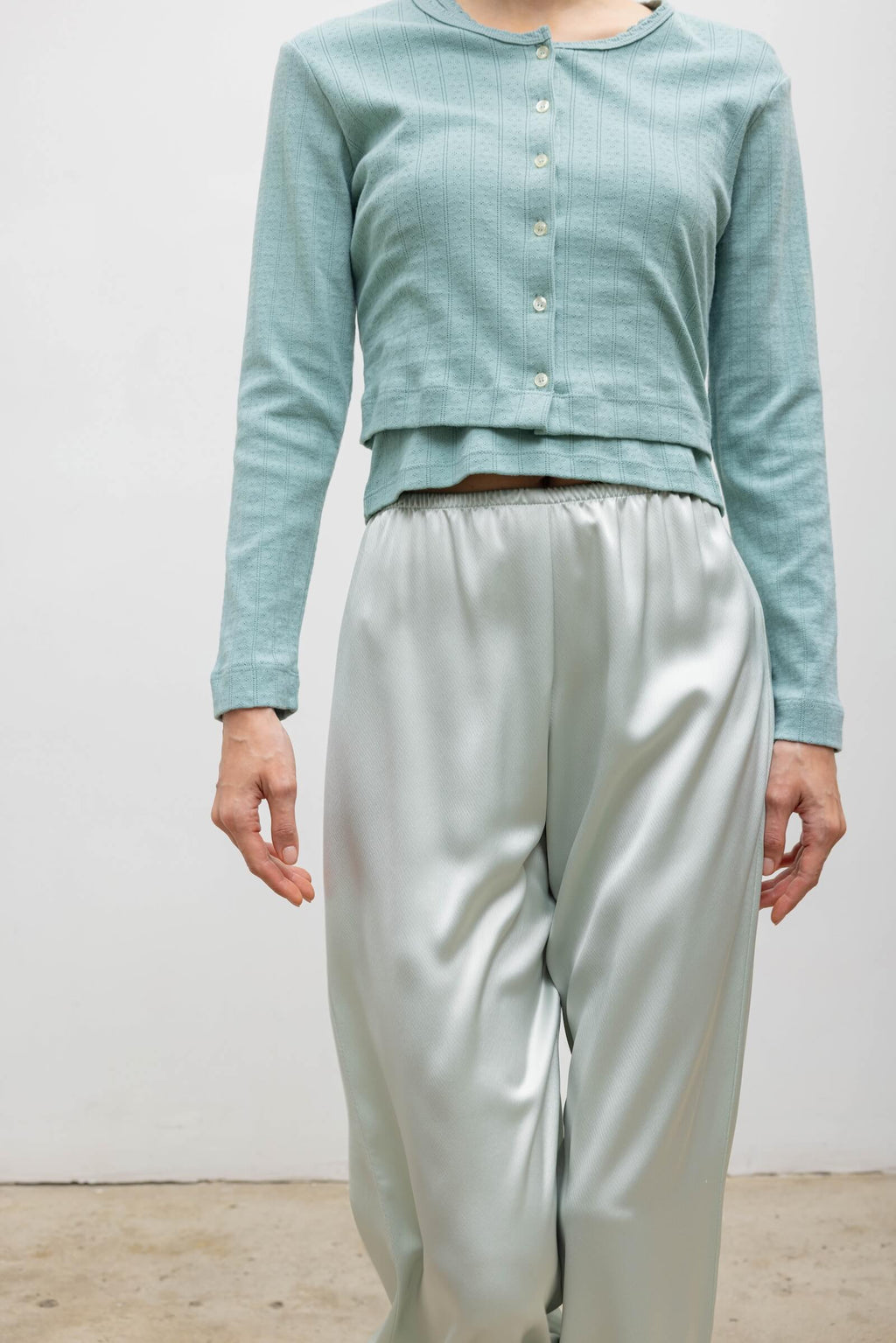 Pointelle Crop Cardigan