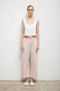 Pointelle Crop Wide Leg Pant