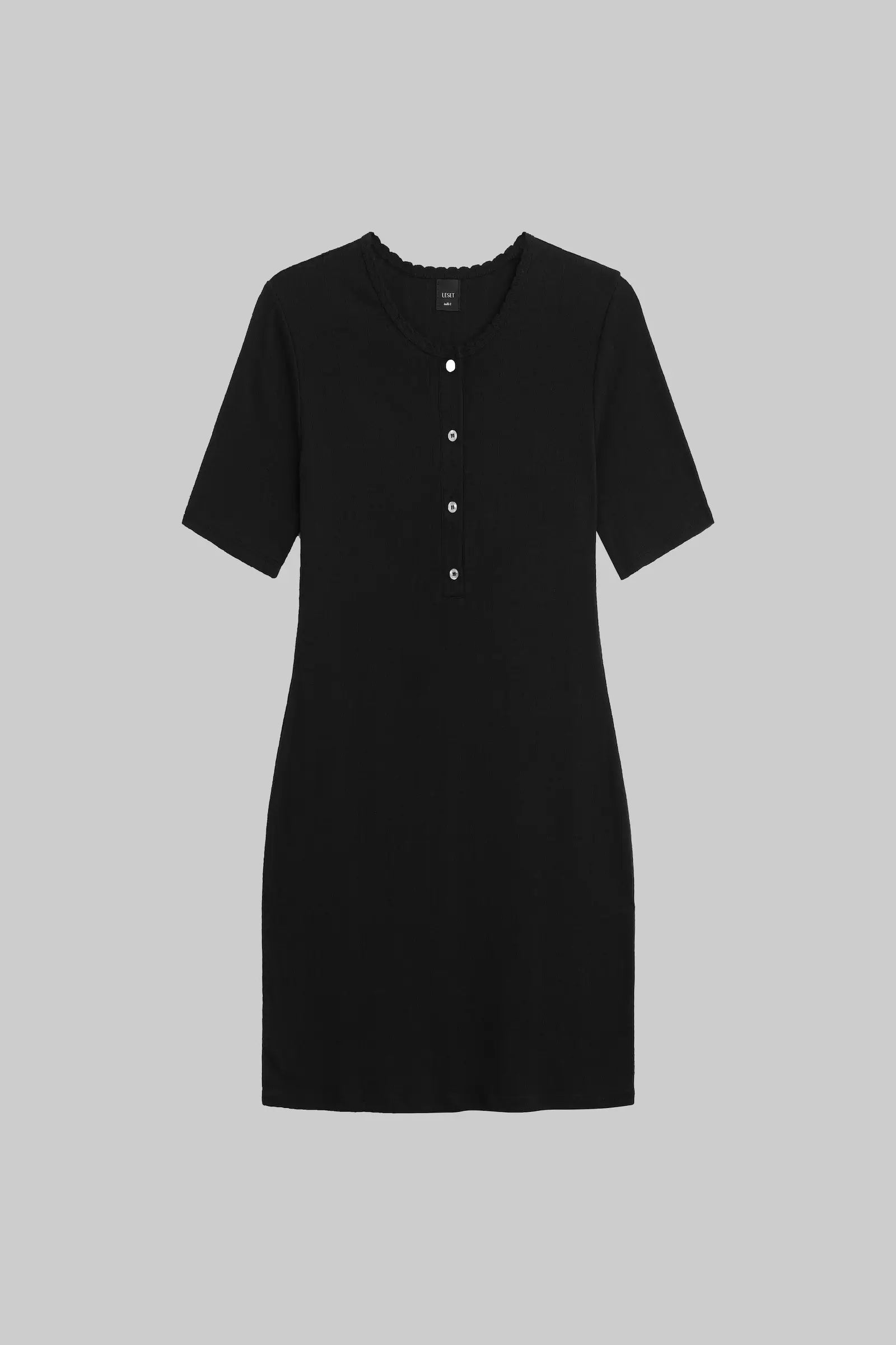 Pointelle Henley Mini Dress