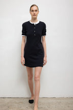 Pointelle Henley Mini Dress