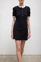 Pointelle Henley Mini Dress