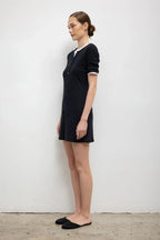 Pointelle Henley Mini Dress