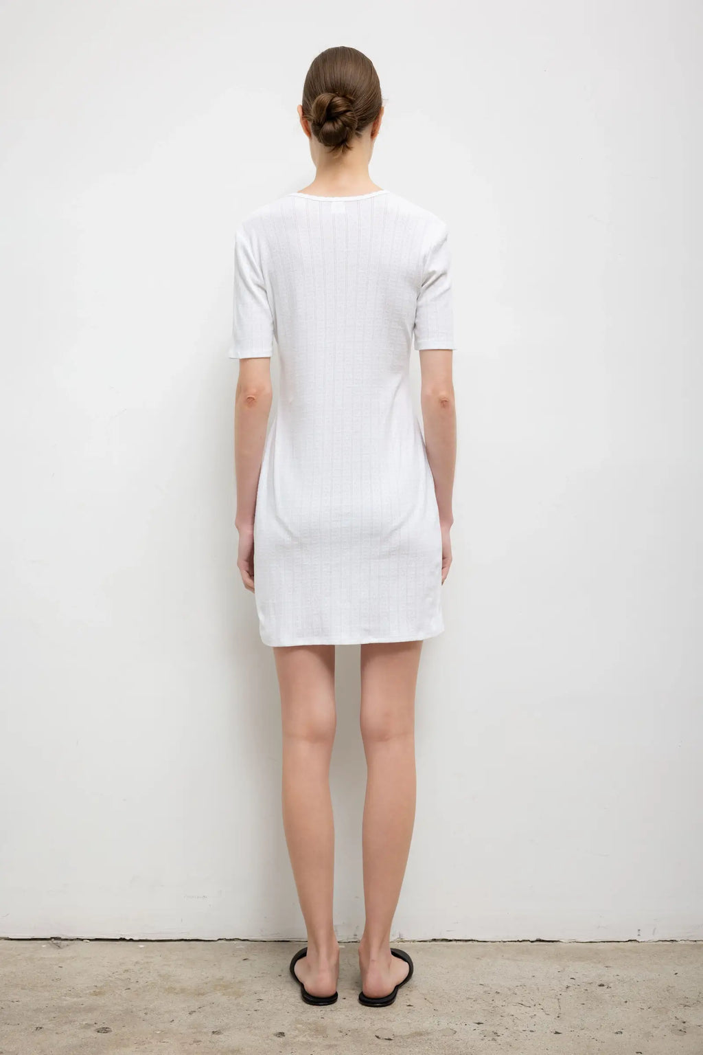 Pointelle Henley Mini Dress