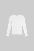 Pointelle Long Sleeve Henley