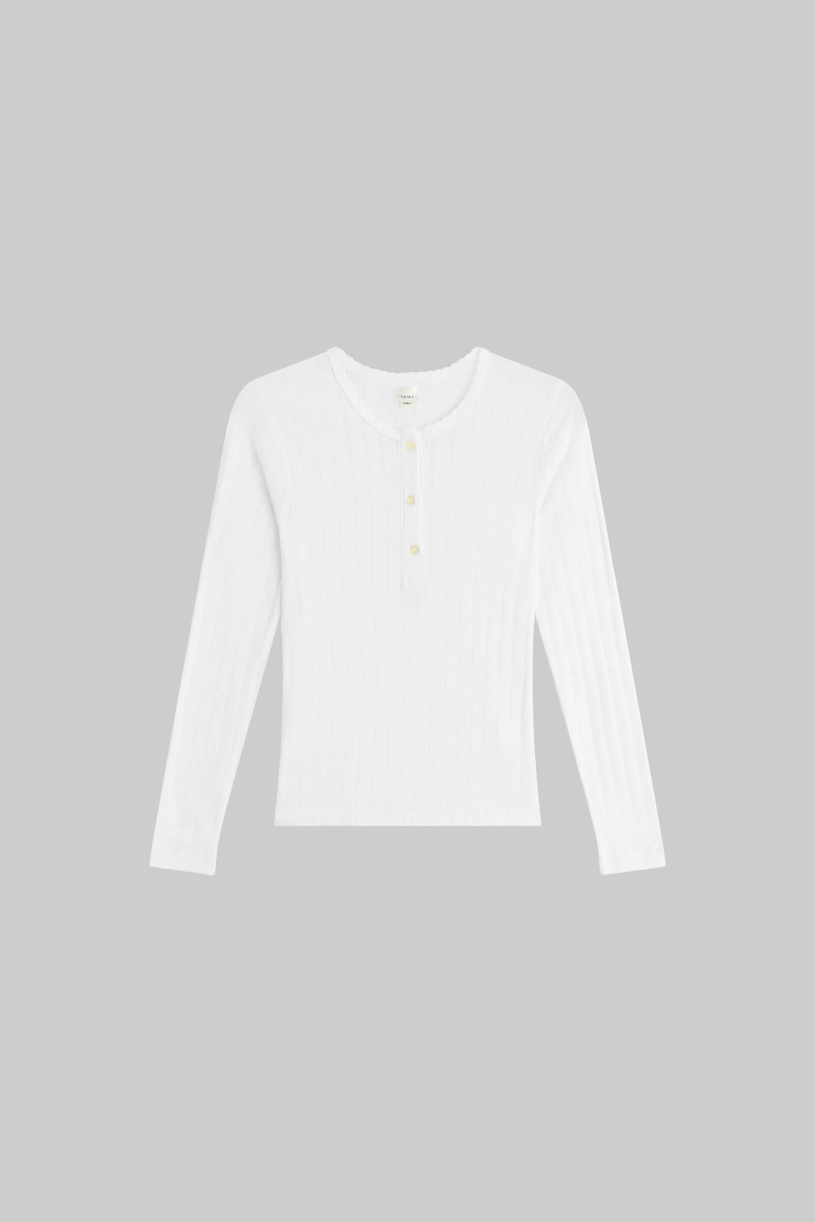 Pointelle Long Sleeve Henley