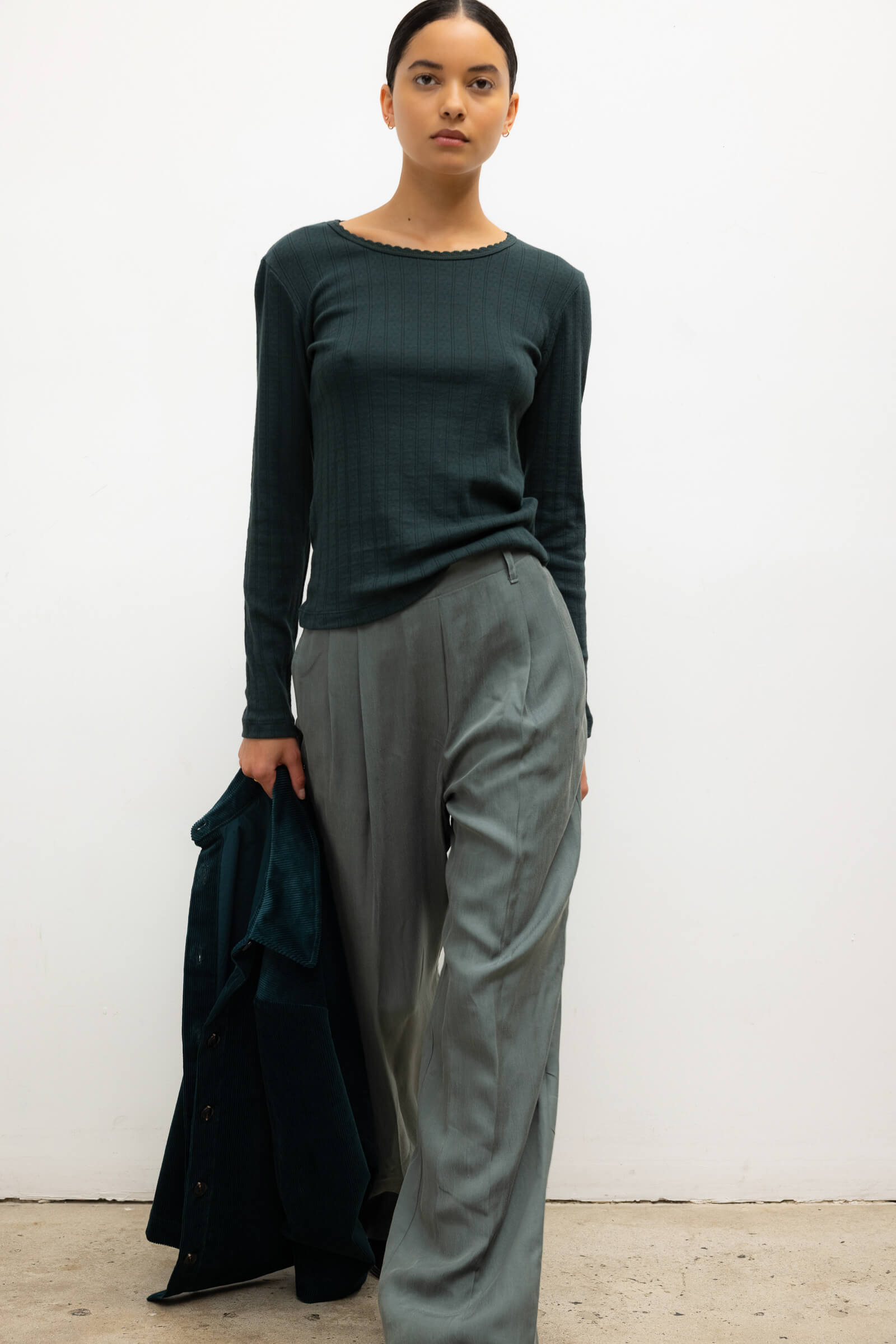 Pointelle Slim Fit Long Sleeve