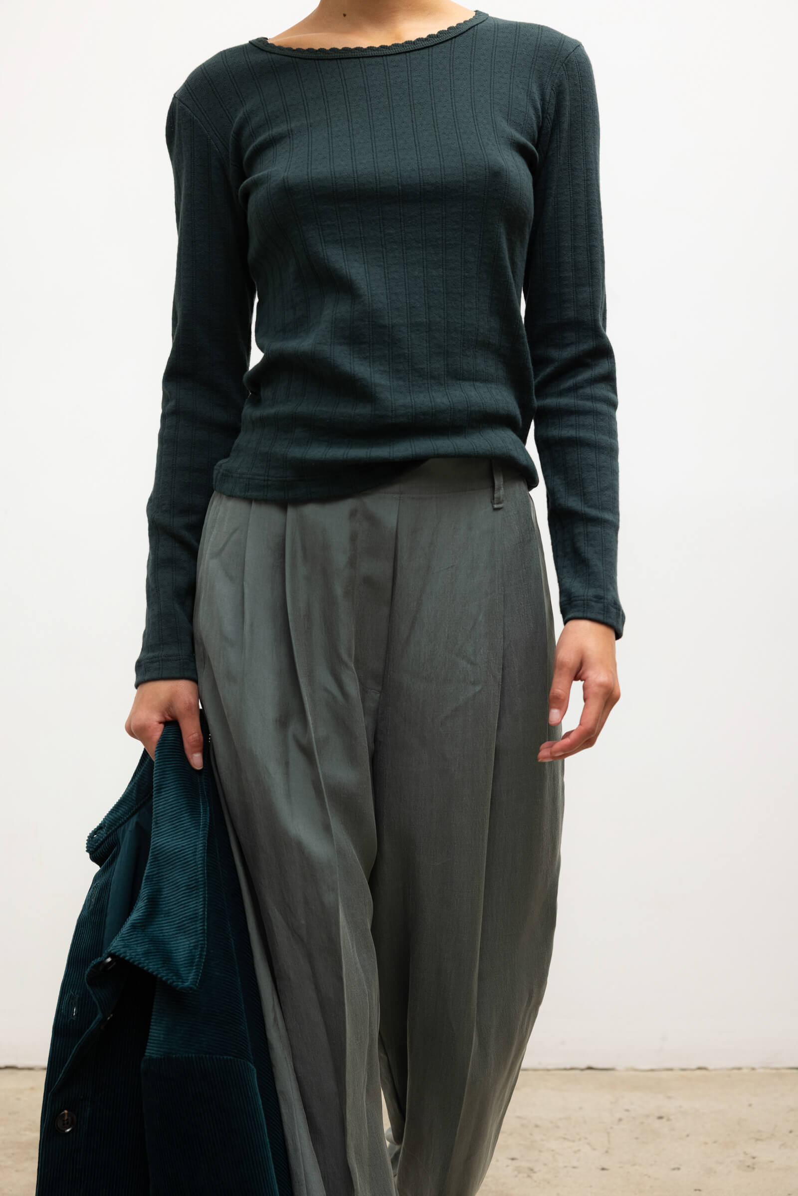 Pointelle Slim Fit Long Sleeve
