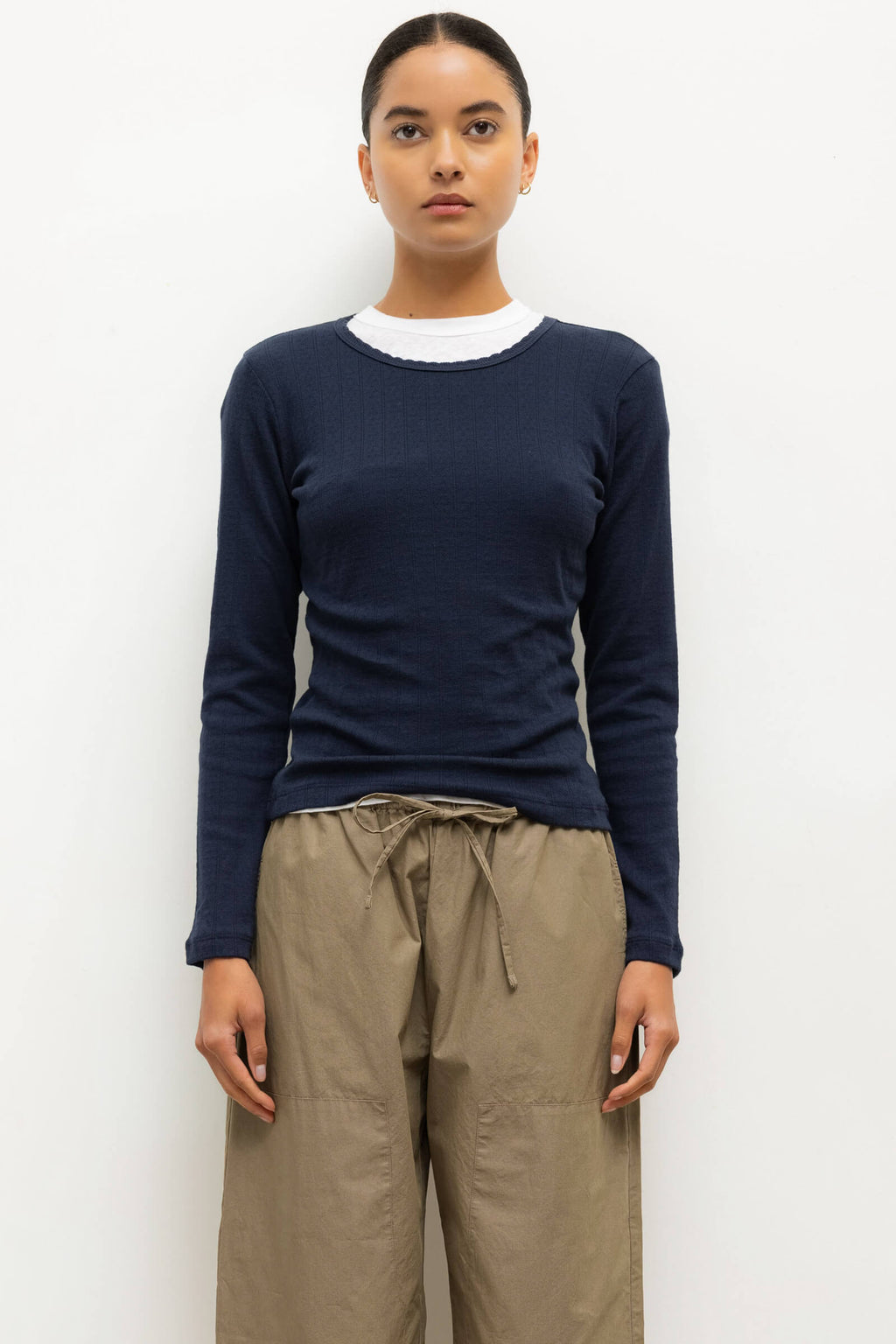 Pointelle Slim Fit Long Sleeve
