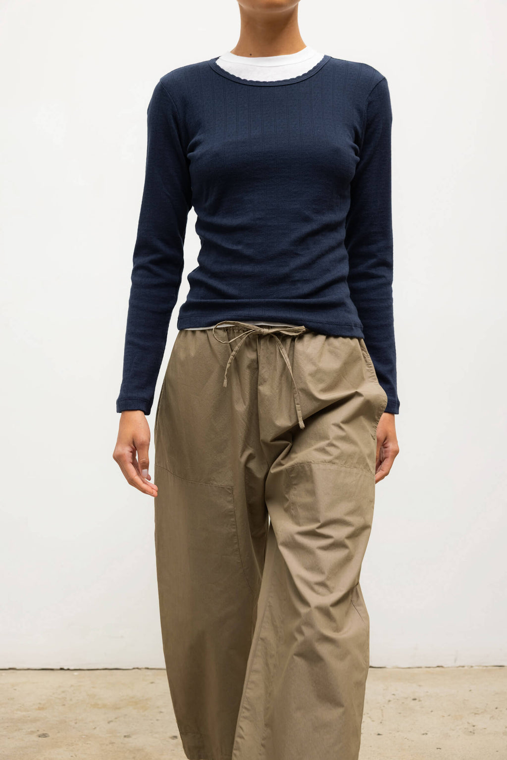 Pointelle Slim Fit Long Sleeve