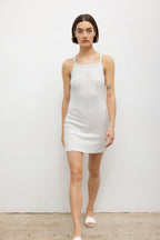 Pointelle Square Neck Mini Dress
