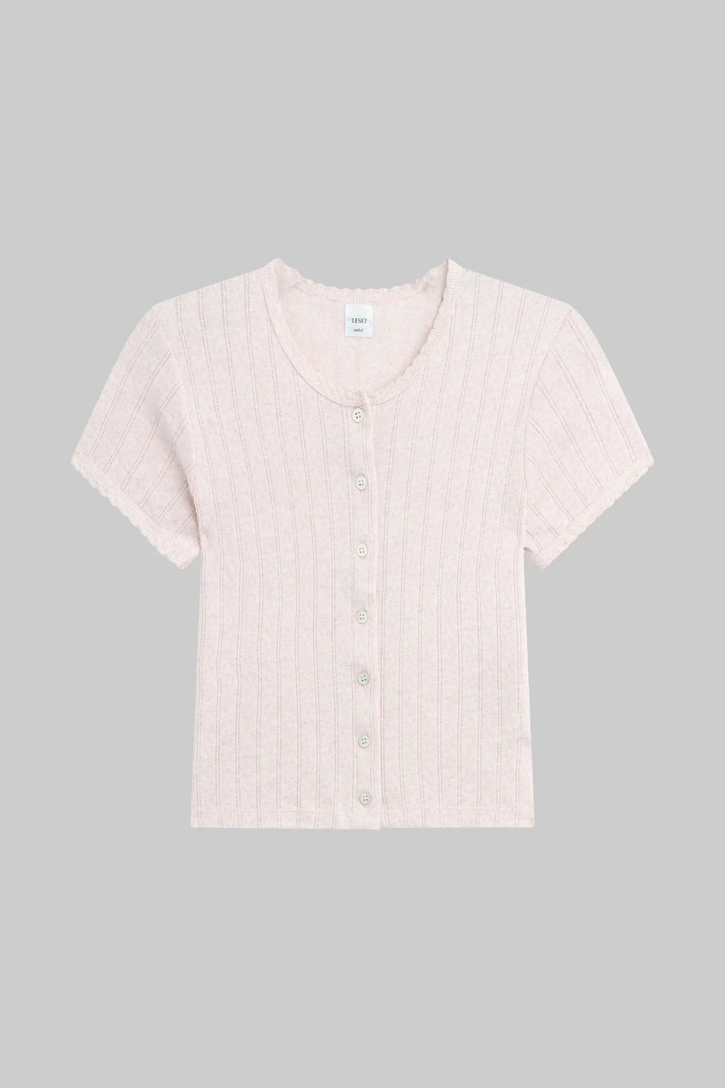 Pointelle Short Sleeve Cardigan