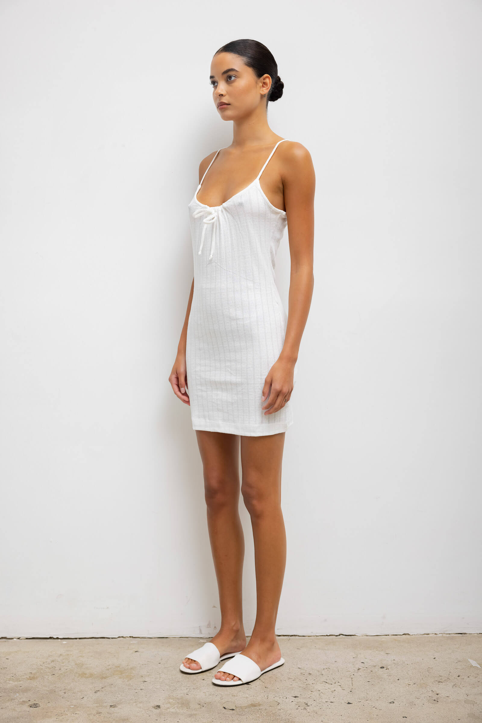 Pointelle Tie Front Dress