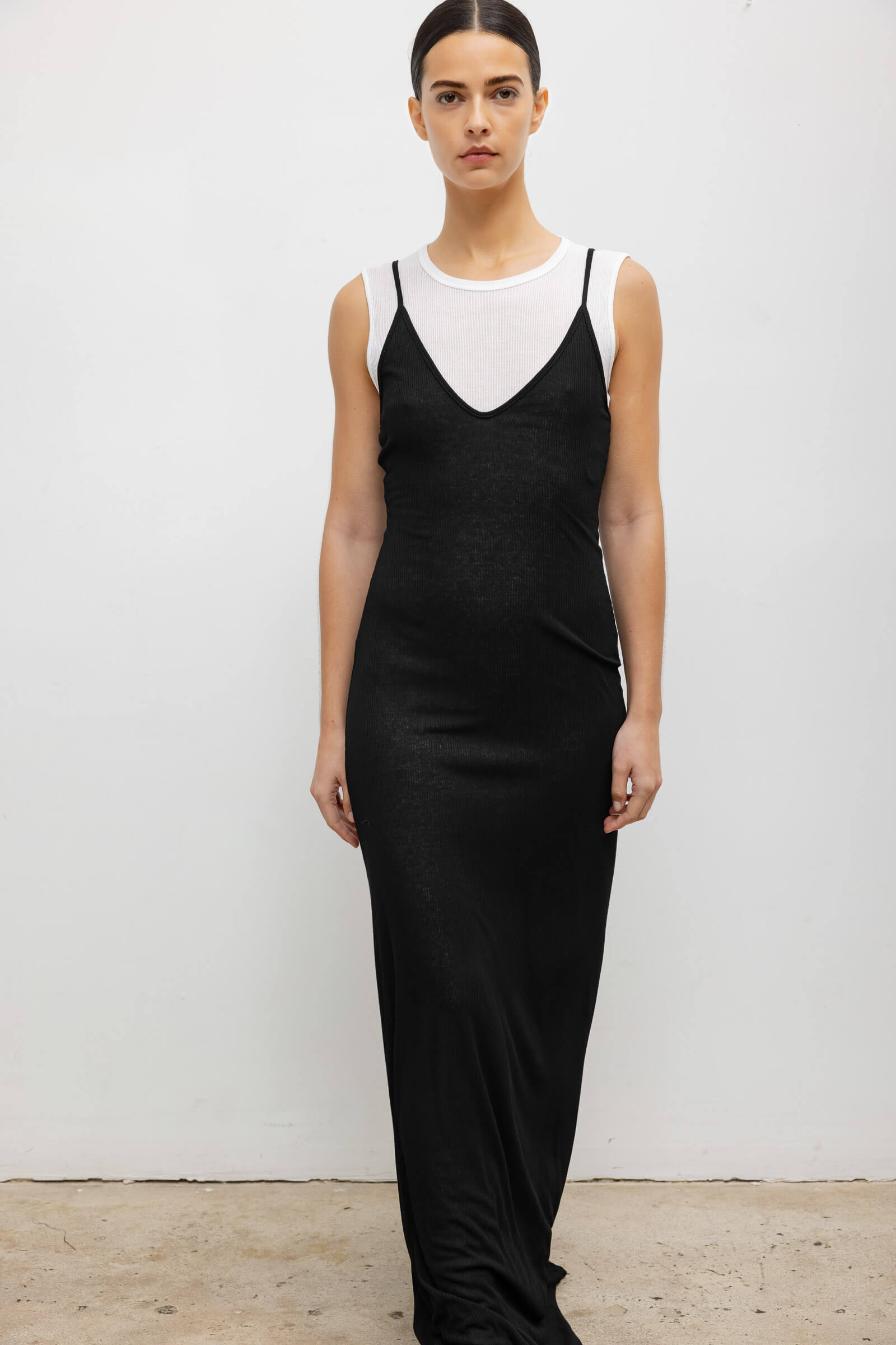 Rozzi V Neck Muscle Maxi Dress